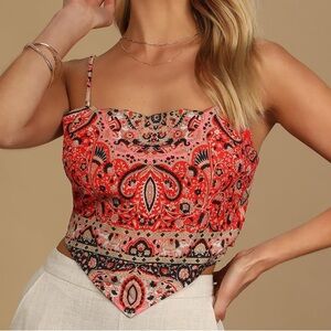 Lulus Dessert Days Scarf Top Size S